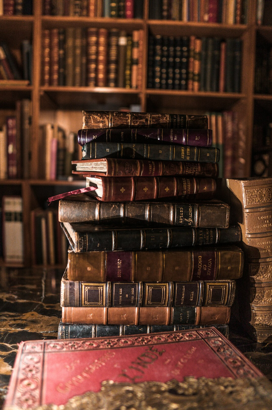 stack of mystery books